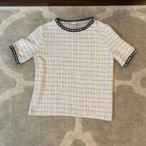 Women's Zara Tweed Top with Black and Pearl detail